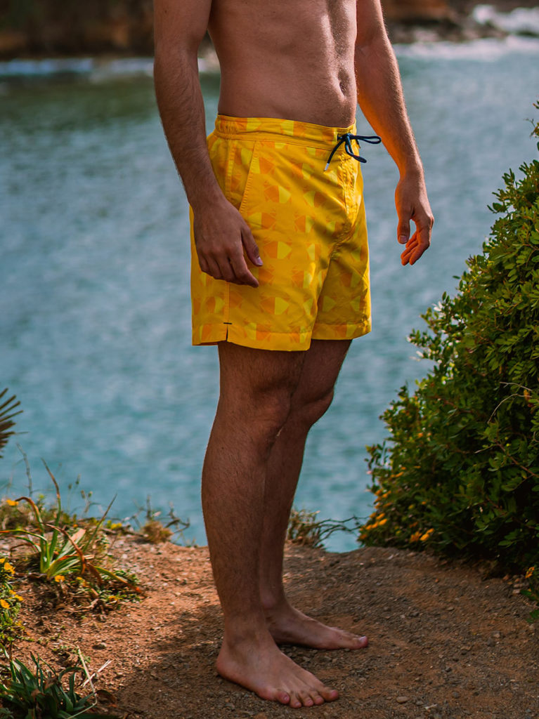 Bañador estampado amarillo para hombre CRABS COMPANY