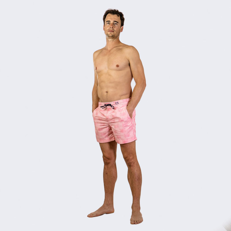 Bañador estampado rosa para hombre CRABS COMPANY