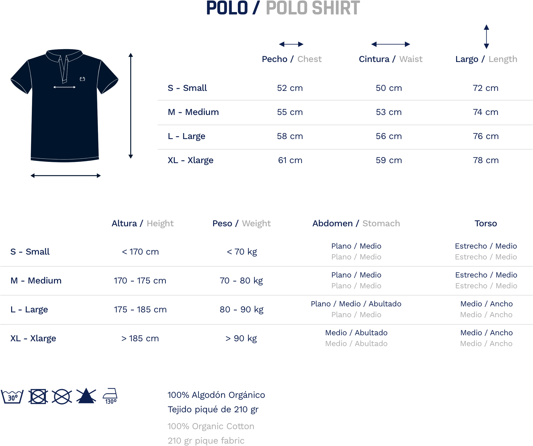 Size Guide Polos